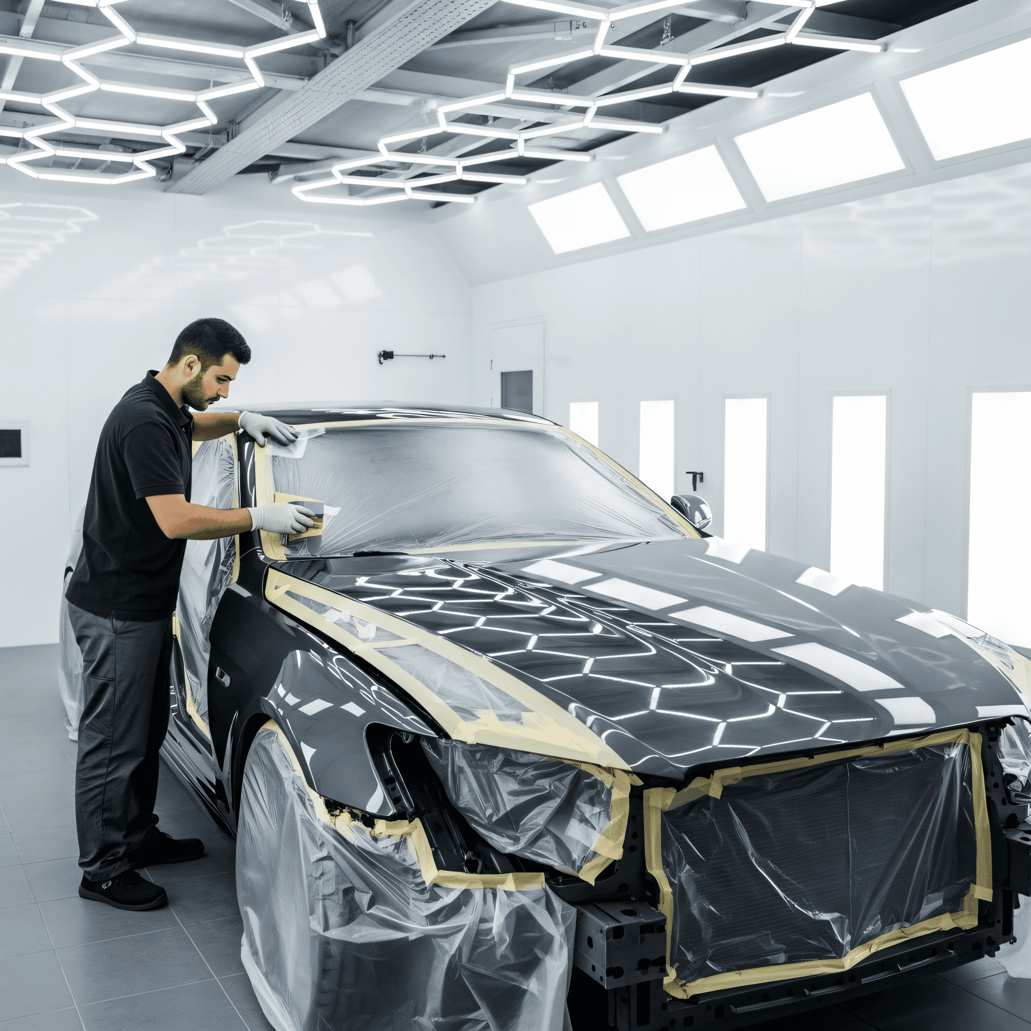 Professional car painting process